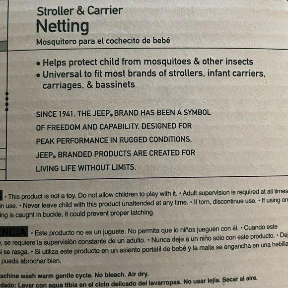 NWT Jeep Stroller & Carrier Mosquito Net Netting Cover Weather Protector - Picture 5 of 5